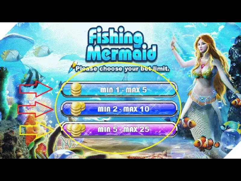 Pháo đài biển và chế độ xu rơi tại Fishing Mermaid